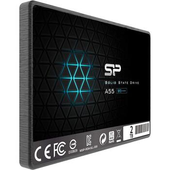Silicon Power SSD disks Slim Ace A55 SP002TBSS3A55S25, 2TB, SATA III 6Gb/s, 500MB/s, 450MB/s, 7mm (SP002TBSS3A55S25)