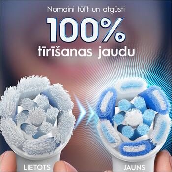 Oral-B nomaināmas zobu birstes galviņas iO UltimateClean iO UC EB6 WH, 6 gab, balta, pieaugušajiem, vidēja cietība, iO sērija (iO refill UltimateClean White 6)