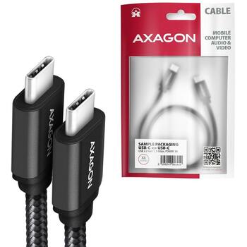 Axagon кабель USB-C на USB-C 1м 60Вт, черный, 2 USB-C разъема (BUCM3-CM10AB)