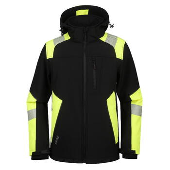 Softshell jaka Astra, melna/dzeltena, 5XL, Pesso (ASTRA_5XL&PESSO)