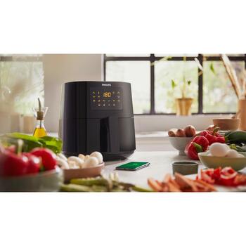 Philips karstā gaisa friteris HD9255/30, jauda 1400 W, tilpums 4.1 L, krāsa Zelta/Balta, skārienkontrole, 7 programmas (HD9255/30)