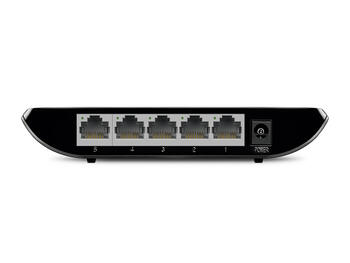 5-Port Gigabit Desktop Switch, TP-Link, TL-SG1005D, 5 10/100/1000Mbps RJ45 Ports, Fanless, External Power Adapter (Output: 5VDC / 0.6A) (TL-SG1005D)