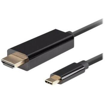 Lanberg USB-C uz HDMI kabelis CA-CMHD-10CU-0010-BK, 1 m, 3840 x 2160, 18 Gbit/s, melns (CA-CMHD-10CU-0010-BK)