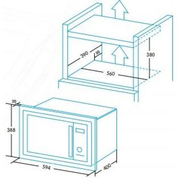 Edesa СВЧ-печь с грилем EMW-2530-IG XBK 929270348, 25 Л, 900 Вт, 1200 Вт, 8 программ, 63 дБ (929270348)