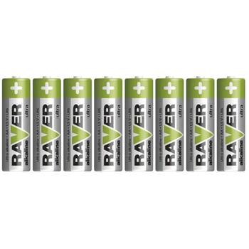 Emos Щелочная батарея RAVER AA LR6 B79218, 1,5В, 8шт, 14,5x50,5мм, от -20 до +60°C, хранение 7 лет (B79218)