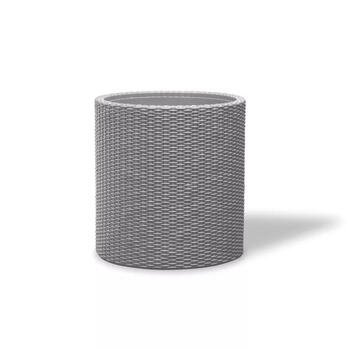 Keter Medium Cylinder Planter 29197835, 36x36x37,3см, светло-серый, дизайн ротанг, устойчив к погоде (29197835)