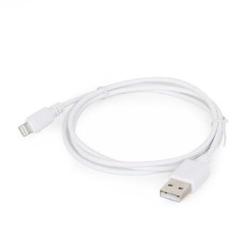 Gembird кабель Lightning на USB 1M CC-USB2-AMLM-W-1M, белый, 1 м, USB 2.0, 8-контактный (CC-USB2-AMLM-W-1M)