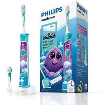 Philips Зубная щетка Sonic HX6322/04, 2 режима, 2 насадки, перезаряжаемая, Bluetooth, Aqua (HX6322/04)