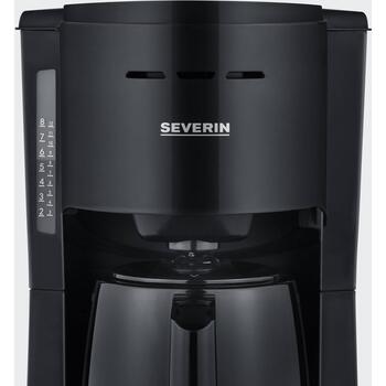 Severin Кофеварка 9306, 1000W, 8 чашек, черный, термокувшин, капельная крышка, автоматическое отключение (9306)