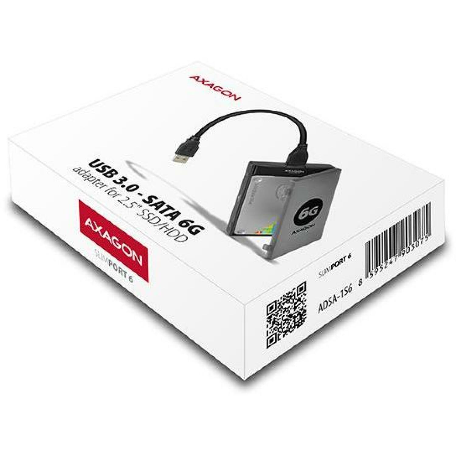 Axagon HDD адаптер ADSA-1S6, USB 3.0, SATA 6G, 2.5