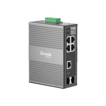 TP-Link IES206G сетевой коммутатор Omada Industrial 6× Gigabit 10/100/1000 Mbps Easy Managed 4× RJ45 1× RJ45/SFP combo 1× SFP VLAN QoS STP/RSTP индустриальный диапазон -40–75 °C DIN/замок Чёрный (IES206G)