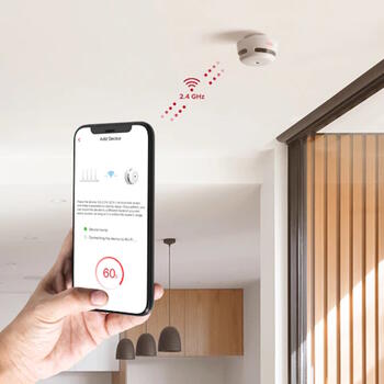 Датчик дыма X-Sense XS01-WX с Wi-Fi, совместим с Tuya, со звуковыми и визуальными оповещениями – белый (XS01-WX)
