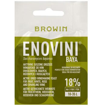 Browin BAYA винные дрожжи 400360, 7г, 10-35л, 18%, сушеные, для белого и розового вина (400360)