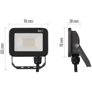 Emos LED прожектор INOVO ZS2612, 10 W, 1100 lm, нейтральный белый, IP65, алюминий, стекло, 120°, 50 000 часов (ZS2612)