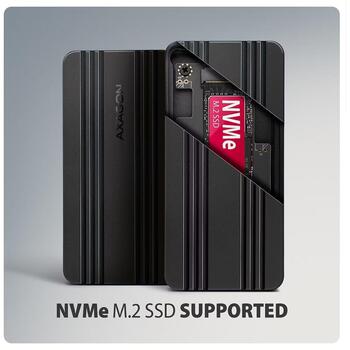 Axagon EEM2-40G внешний корпус SSD, USB4 40Gbps, M.2 NVMe, 2230-2280mm, алюминий, UASP, TRIM (EEM2-40G)