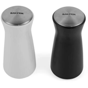 Salter Солонка и перечница BW129471EU7, 11,3x5,2x5,2см, белый, пластик, ручной, противопроливной дизайн (BW129471EU7)