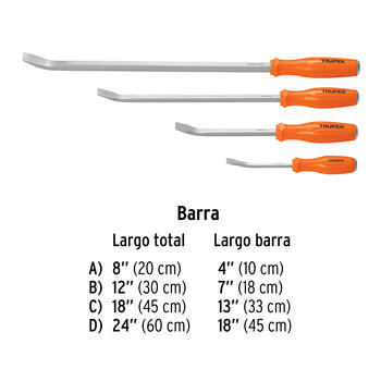 Montāžas laužņu komplekts 200-600mmm, BAPA-J4 TRUPER (BAPA-J4)