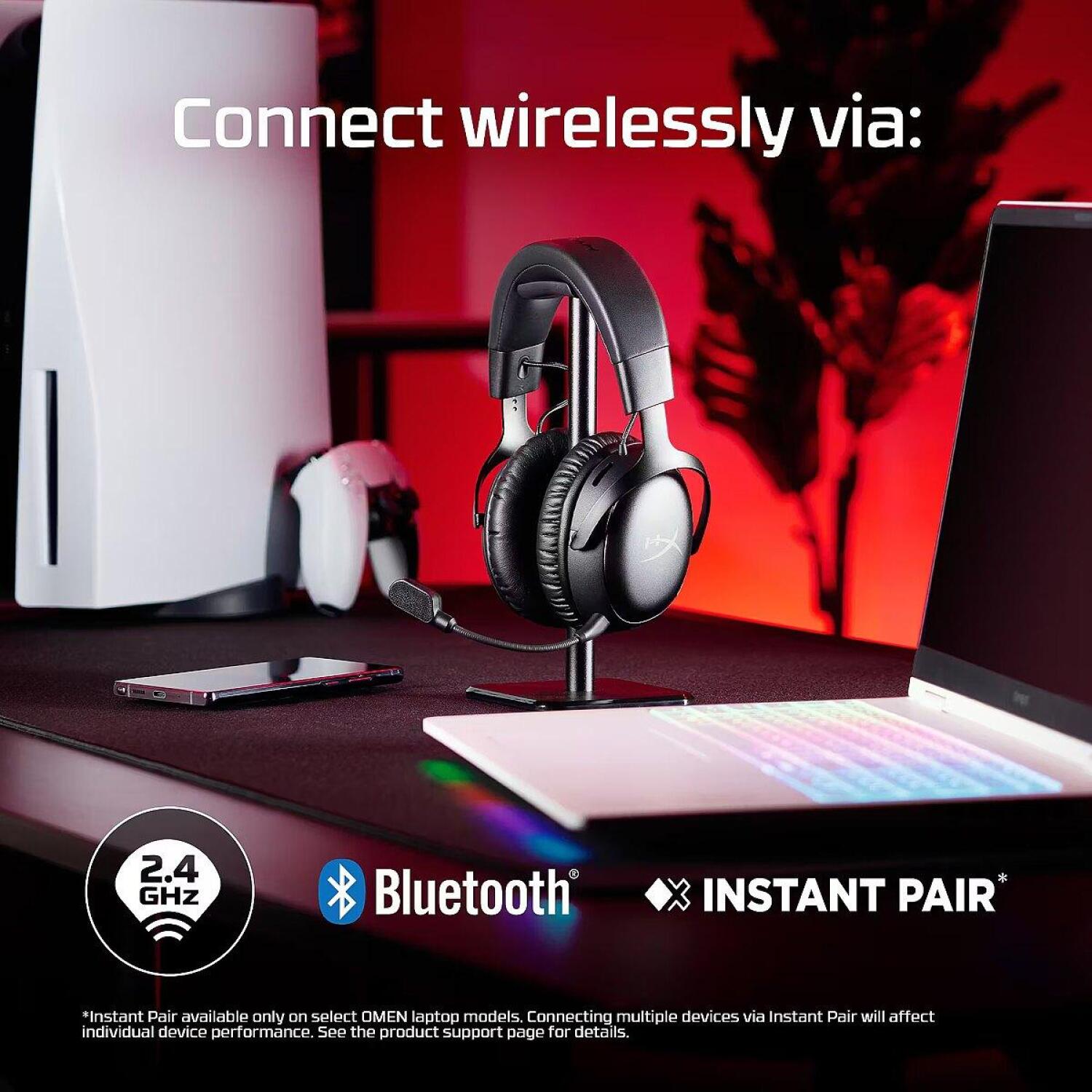 HyperX Austiņas Cloud III S Wireless A59YZAA, 20-20000 Hz, 340 g, 64 Ω, 112 dB, Bluetooth, Noņemams mikrofons (A59YZAA)