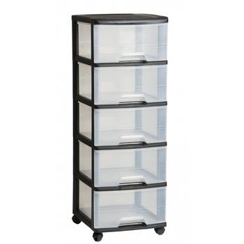 Система ящиков с 5 ящиками 20L Система ящиков 37x39x100см черный / прозрачный 0806770146 CURVER (0806770146)