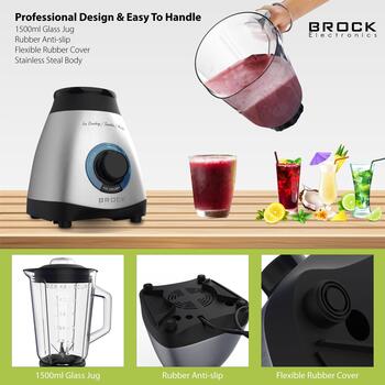 Brock BL 1502 SS ручной миксер, 500 Вт, 1,5 л, 2 скорости, PULSE, измельчение льда, нержавеющая сталь, белый (BL 1502 SS)