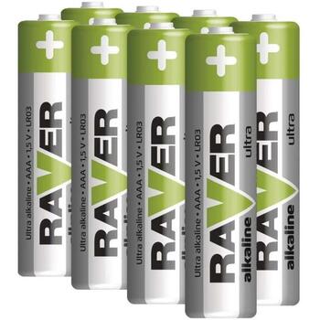 Emos Щелочная батарейка RAVER AAA LR03 B79118, 1,5В, 8шт, 10,5x44,5мм, от -20 до +60°C, срок хранения 7 лет (B79118)