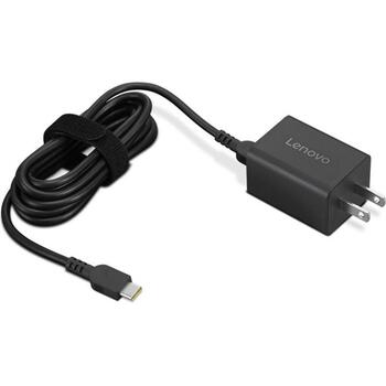 Lenovo GaN Nano адаптер 40AWGN65EU, 65 Вт, 5V/9V/15V/20 V, USB-C кабель 1.8 м, черный (40AWGN65EU)