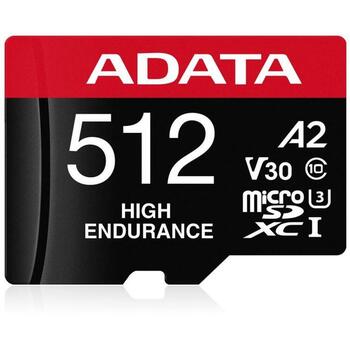 Adata atmiņas karte micro SDXC AUSDX512GUI3V30SHA2-RA1 512 GB, lasīšanas ātrums 100 MB/s, rakstīšanas ātrums 85 MB/s, UHS-I, V30 (AUSDX512GUI3V30SHA2-RA1)