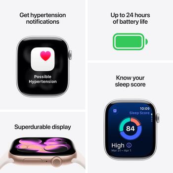 Apple Умные часы Series 11 MFC24ET/A, 46mm, 64GB, Аккумулятор, GPS, LTE, Черный спортивный ремешок, 24ч работы от аккумулятора (MFC24ET/A)