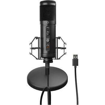 GENESIS Radium 600 G2 studijas mikrofons NGM-2091, -36 dB, 30-18000 Hz, USB-C, 3,5 mm ligzda, kondensatora, vienvirziena, melns (NGM-2091)