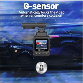 Tellur video reģistrators DC2 TLL711002, 1920 x 1080, GPS, 140°, 1.5