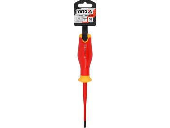 Yato отвертка YT-282663, 1000V, 100мм, SL/PZ2, сталь S2, рукоятка PP/TPE, для электромонтажных работ (YT-282663)