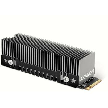 Axagon SSD охладитель M.2 CLR-M2XT, 77.5 x 24 x 24 мм, алюминий, пассивный, 3 термопрокладки, комплект для установки (CLR-M2XT)