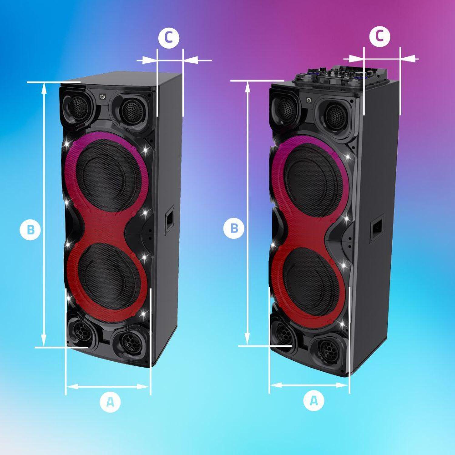 Manta Караоке колонка SPK1204X800D, 800W, 2x входа для микрофона, Bluetooth, AUX, USB, SD, LED подсветка (SPK1204X800D)