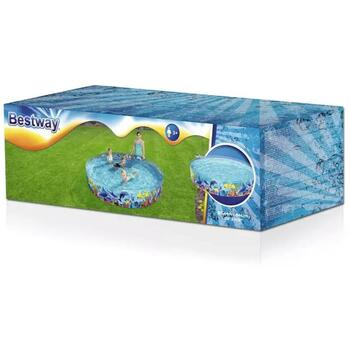 Bestway Детский Бассейн Odyssey 55031 8913781, 244 см, 46 см, 2074 л, ПВХ, быстрое слива, заплатка для ремонта (8913781)