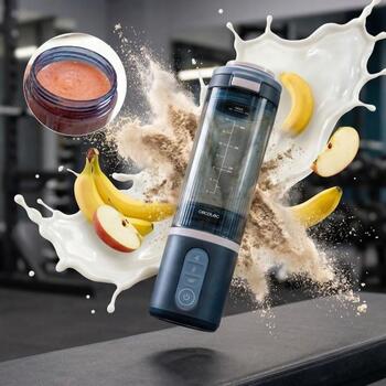 Cecotec Blender Power Titanium Shake2Go A01_EU01_123301, 180 Вт, 11.1 В, 0.6 Л, без BPA, 3 программы, аккумулятор (A01_EU01_123301)