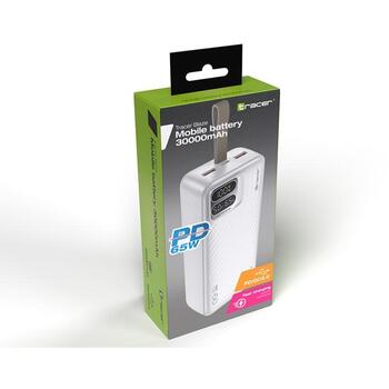 Tracer Power Bank TRABAT47506, 30000 мАч, 65 Вт, 1 x USB-C, 2 x USB-A, PD/QC 3.0, быстрая зарядка (TRABAT47506)