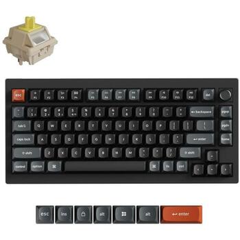 Keychron V1 Ultra 8K bezvadu mehāniskā klaviatūra 75% 2.4GHz Bluetooth 5.3 USB-C 8000Hz Hot-Swap RGB melna V1U-D4 (V1U-D4)
