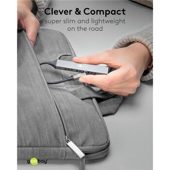 Goobay USB-хаб 74457, USB-C на USB-A, 5 Гбит/с, 4 порта, док-станция, светло-серый (74457)