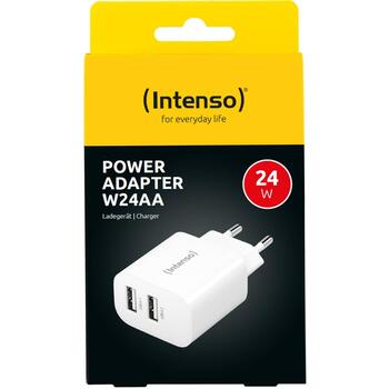 Intenso strāvas adapteris 7802412, 2xUSB-A, 100-240 V, 5 V, 24 W, 2.4 A, 2 izejas, balts (7802412)