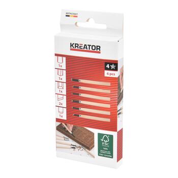 Kreator mini koka kaltu komplekts KRTH23601, 6 gab, 135 mm, 6 mm, koka rokturis (KRTH23601)