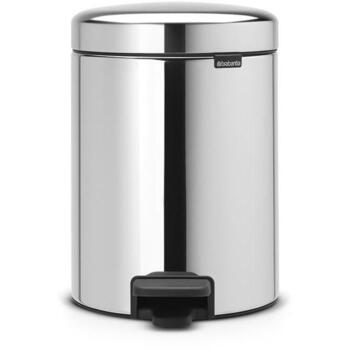 Brabantia NewIcon 112621 atkritumu tvertne ar pedāli, 5 l, nerūsējošais tērauds, smakas necaurlaidīga, neslīdoša pamatne (112621)