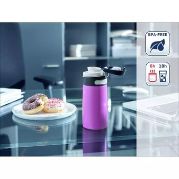 Leifheit Flip термокружка 103246, 350мл, нержавеющая сталь, вакуумная изоляция, герметичная крышка, фильтр, ручка (103246)