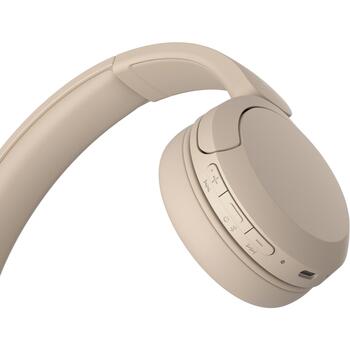 Sony Беспроводные Наушники WH-CH520 WHCH520C.CE7, 50ч, 30мм, Bluetooth 5.2, Микрофон, Бежевый, Шумоподавление (WHCH520C.CE7)