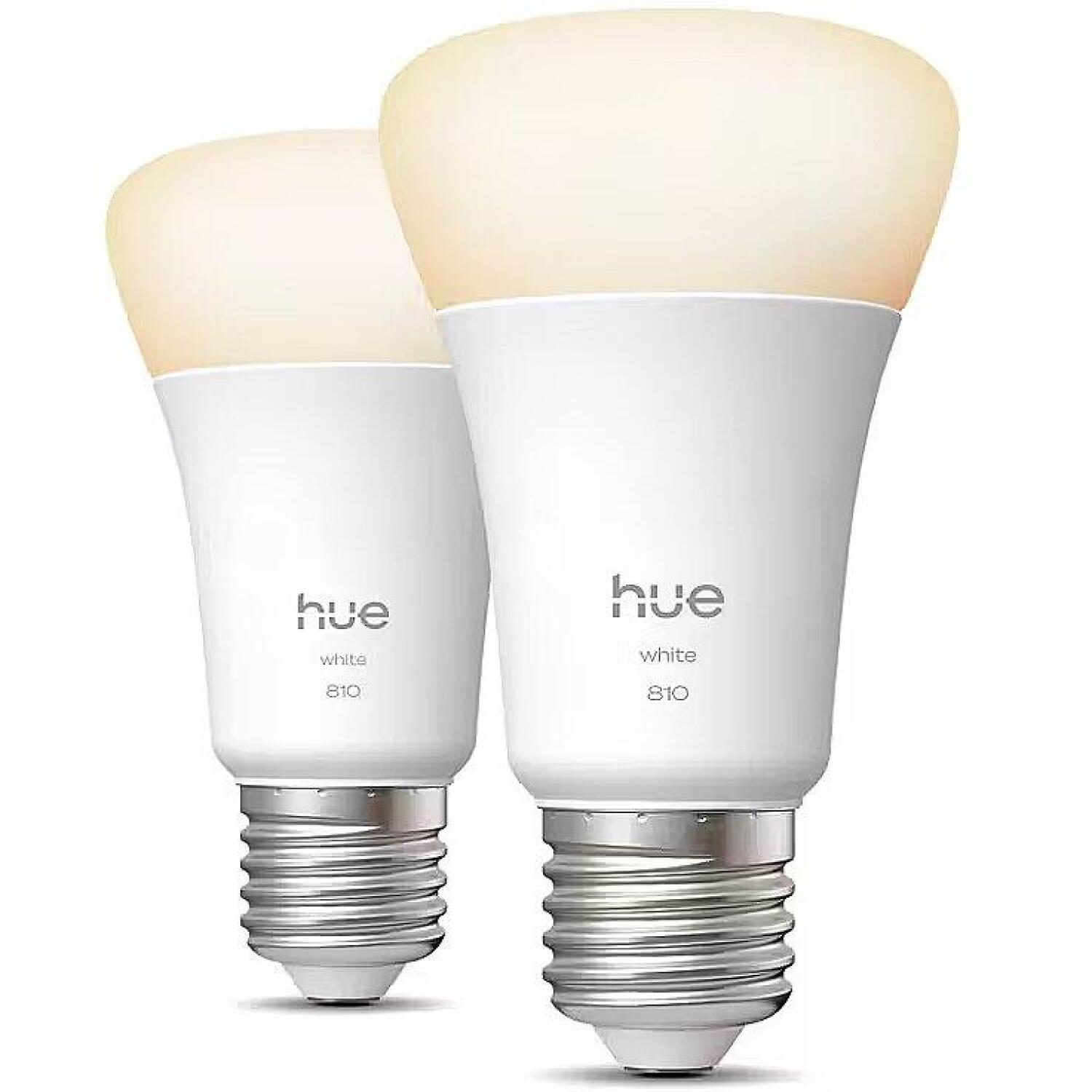 Philips Hue светодиодная лампа W 810 A60 2P EU 8721103072566, 7 Вт, E27, 810 лм, 2700 К, 220-240 В, Bluetooth, Zigbee, 2 шт (8721103072566)