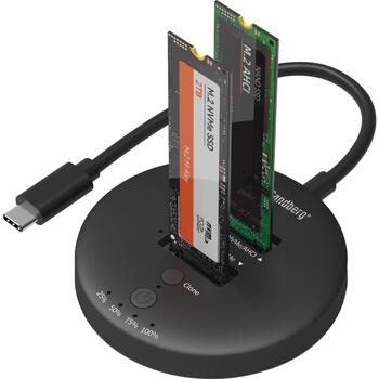 Sandberg Клонирующий док 136-72, USB3.2 Gen2, 20 Gb/s, NVMe M.2, 8 TB, LED индикаторы, функция клонирования (136-72)