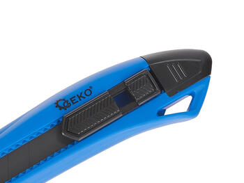 Geko нож строительный G01850, 100x18x0.5mm, 62-64HRC, лезвие SK2H, корпус ABS, съемная крышка с лезвиеломом, монтажная петля (G01850)