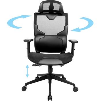 Sandberg 640-95 ErgoFusion spēļu krēsls, 150kg, 135cm, 5 riteņi, regulējams, elpojošs (640-95)