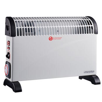 Efektīvs konvektora sildītājs ar taimeri un turbo ventilatoru 2000 W 3 jaudas līmeņi līdz 24 m² balts MS7741w Mesko (MS 7741 white)