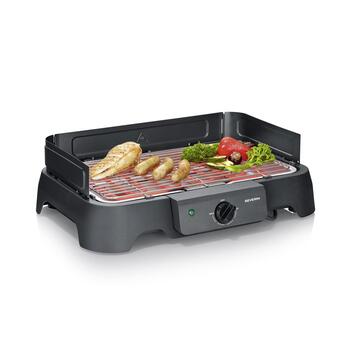 Severin Настольный гриль PG 008593, 2000W, черный, 1 позиция для гриля, регулируемый термостат, нескользящие ножки (PG 008593)