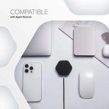 Bezvadu lādētājs ar 30 W maksimālo jaudu un HEXAGON dizainu Wireless Charger HEXAGON 110 Tumši Pelēks Zils CNS-WCS110 CANYON (CNS-WCS110)